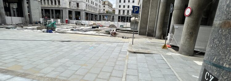 Torino – Via Roma / Piazza CLN – Pavimentazione in Diorite Piemonte