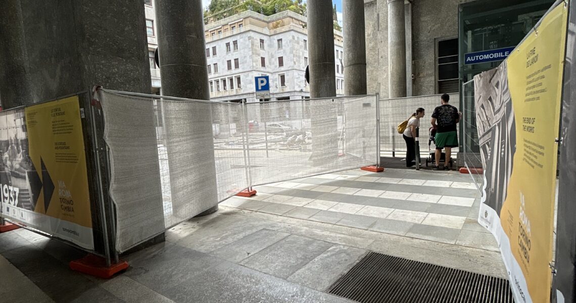 Torino – Via Roma/Piazza CLN – Pavimentazione in Diorite Piemonte e Bianco Carrara